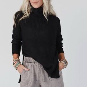 Women's Black Turtleneck Sweater
